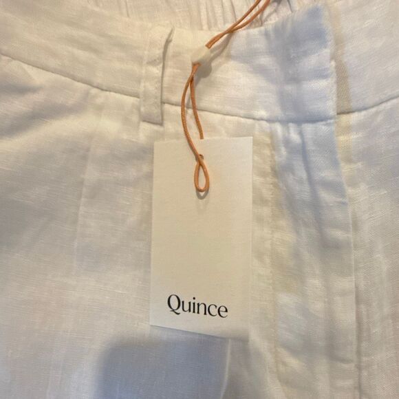 Quince NWT white 100% linen trouser pleat pant lined 6 - Picture 10 of 16